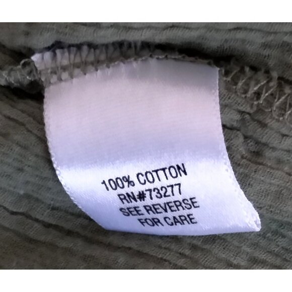 Sonoma Life + Style Peasant Top Size 3X  Green Short Sleeve Tie Neck Detail - Picture 7 of 7